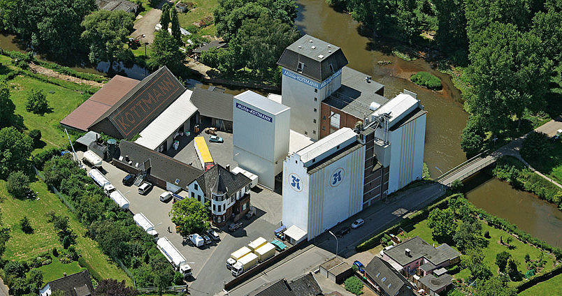 Luftaufnahme der Mühle Kottmann in Wevelinghoven
